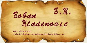 Boban Mladenović vizit kartica